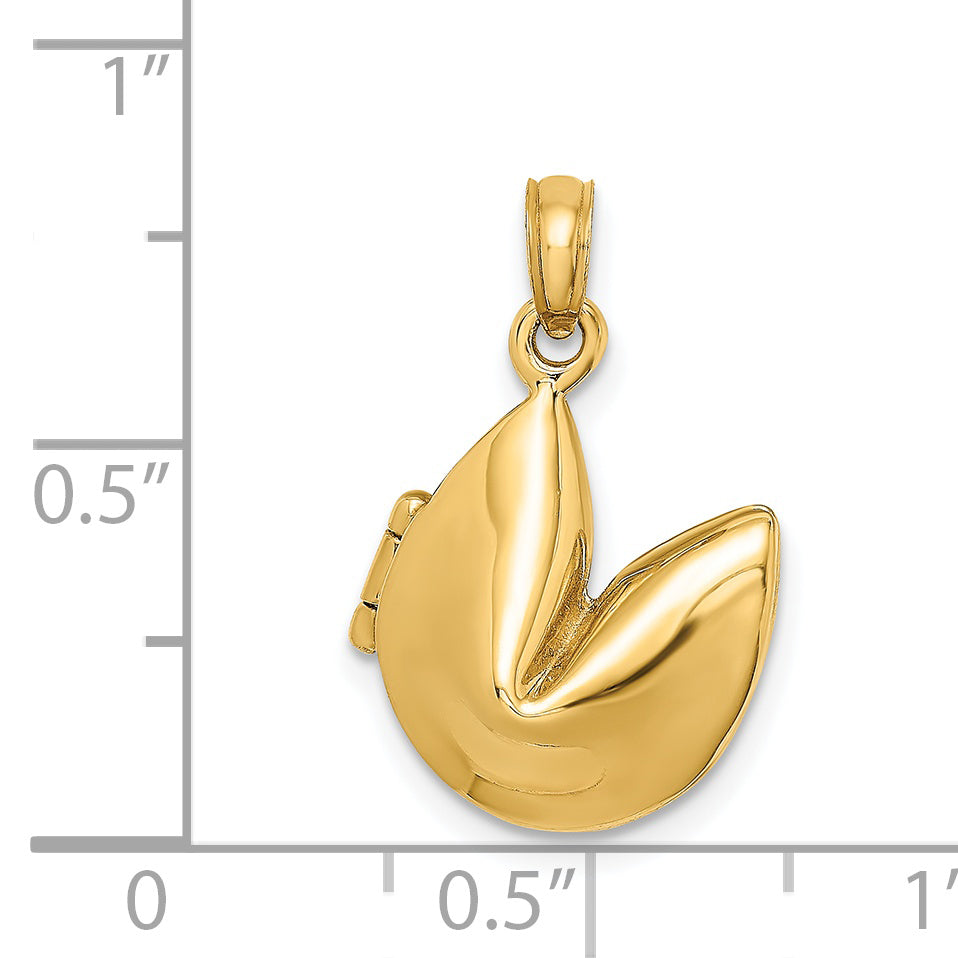 14K 3-D Opens Fortune Cookie Charm