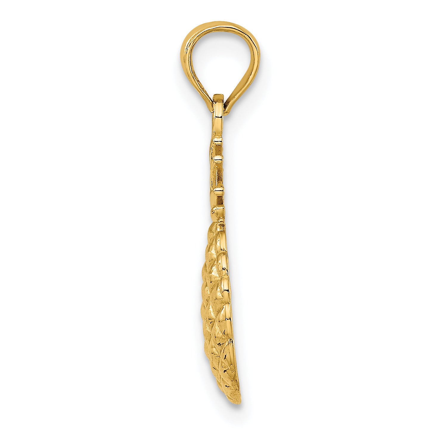 14K Textured Pineapple Charm Secondary image