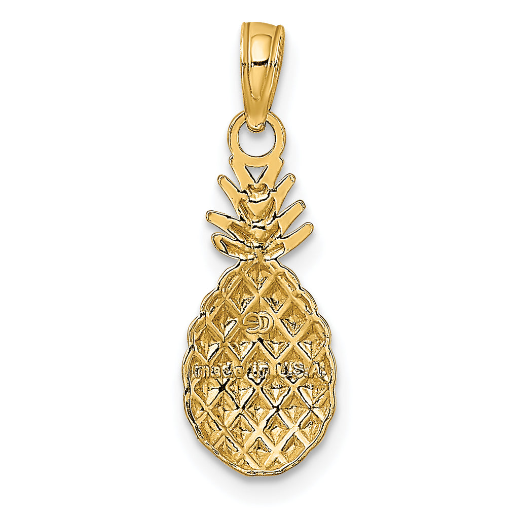 14K Textured Pineapple Charm