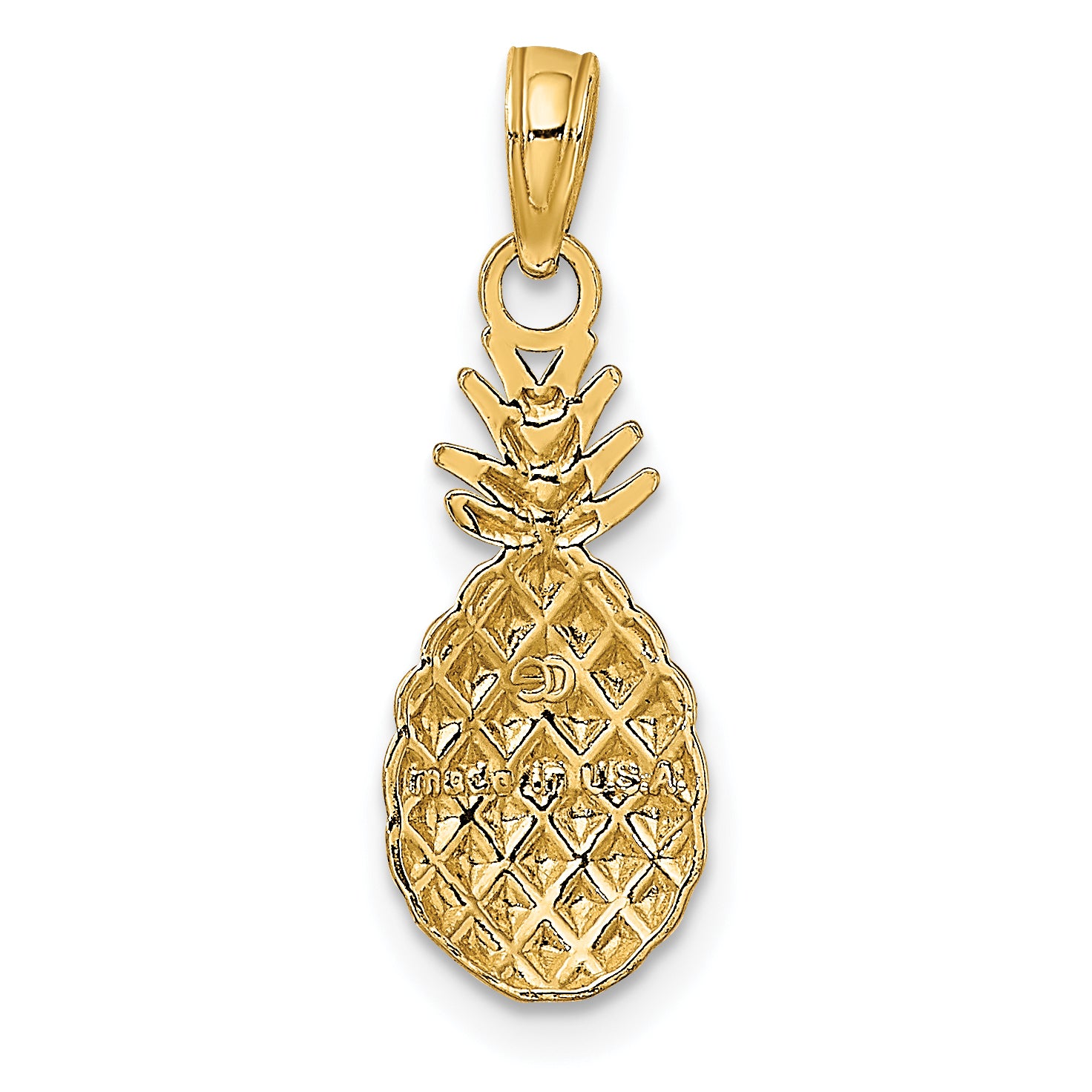 14K Textured Pineapple Charm