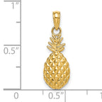 14K Textured Pineapple Charm