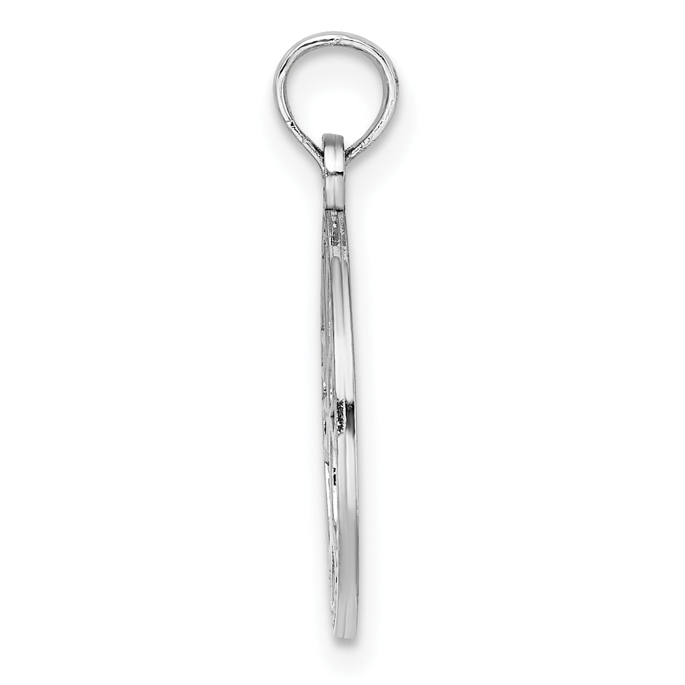 14K White Gold Small Tree of Life In Round Frame Charm Secondary image