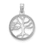 14K White Gold Small Tree of Life In Round Frame Charm