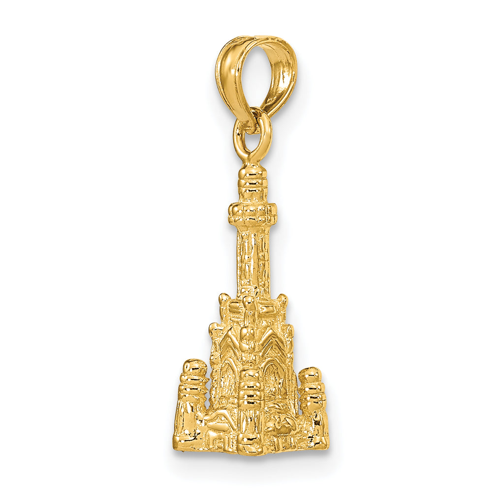 14K 3D Chicago Water Tower Charm