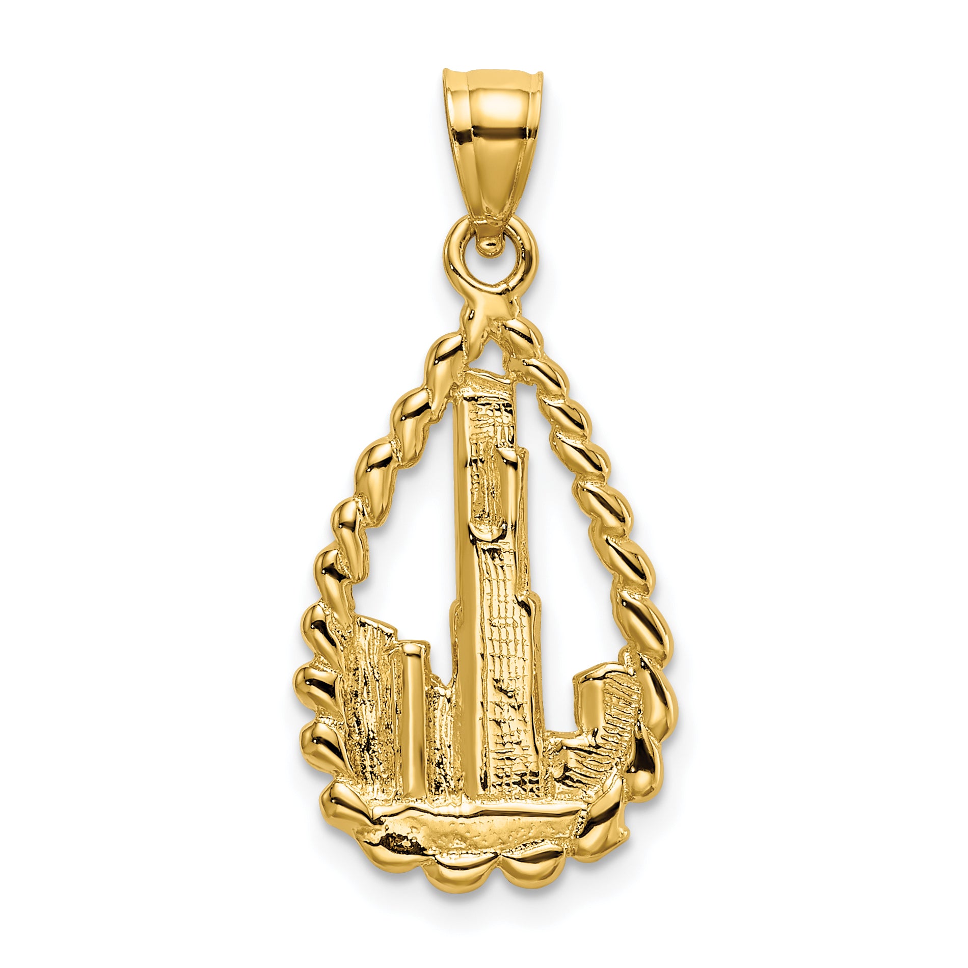 14K Chicago Skyline/Willis Tower Teardrop Charm Main image