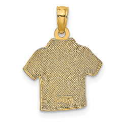 14K Polished Hawaiian Pineapple Style Shirt Charm