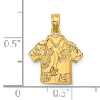 14K Polished Hawaiian Pineapple Style Shirt Charm