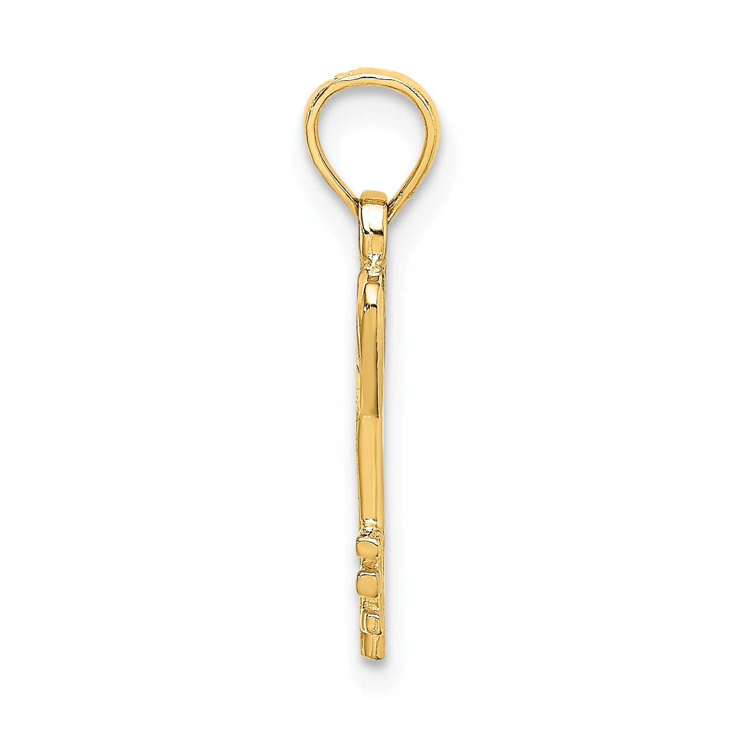 14K 3D Key w/ Heart Charm