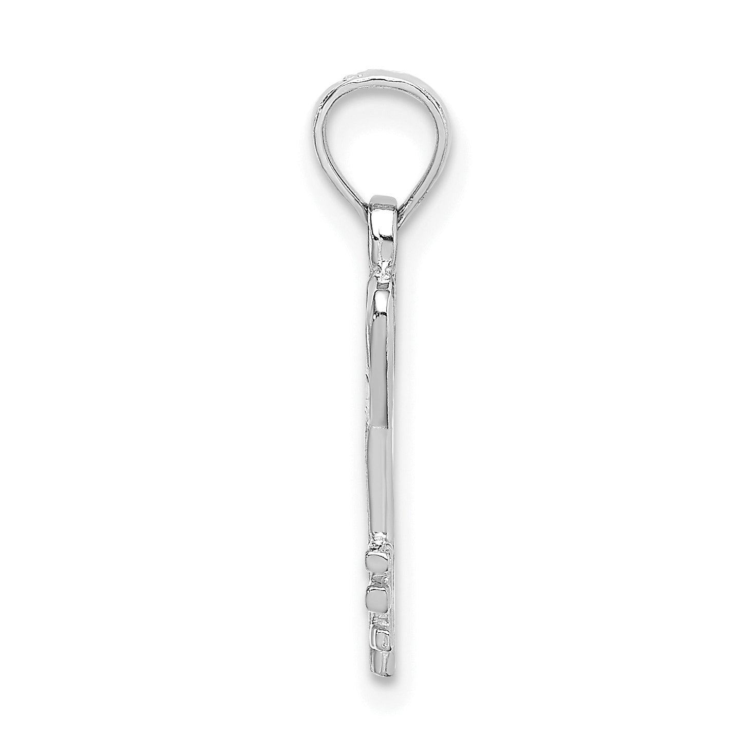 14K White Gold 3D Key w/ Heart Pendant Secondary image