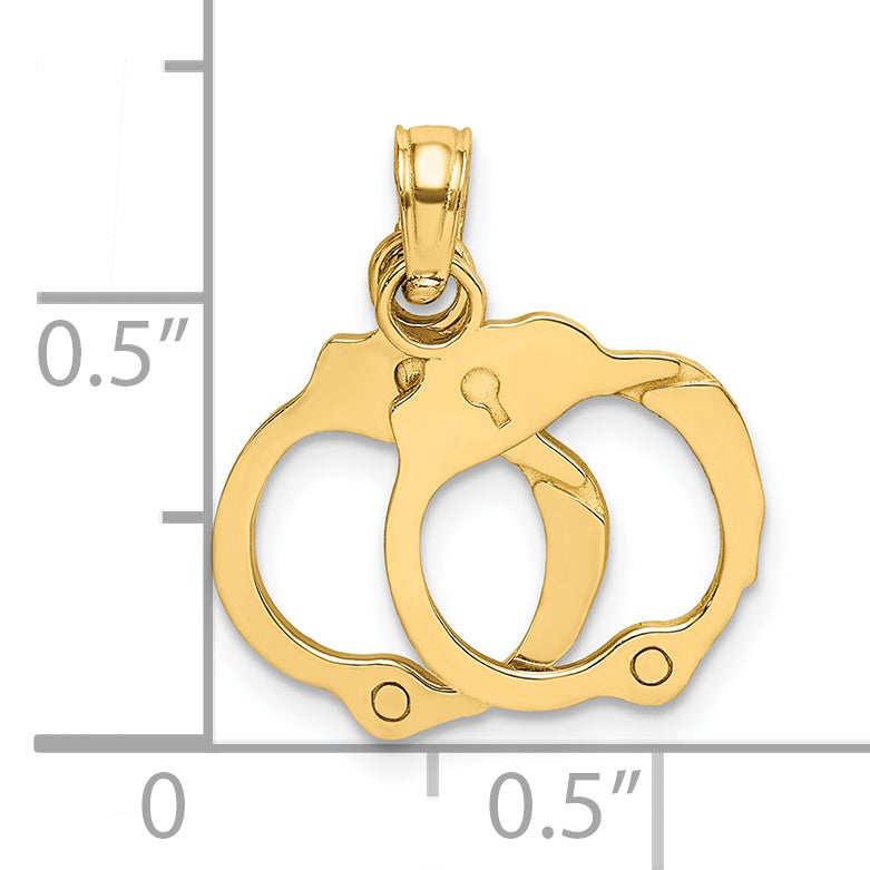 14K 2-Piece Handcuffs Charm