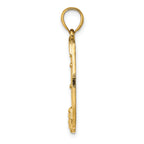 14K Dollar Sign In Horseshoe Charm