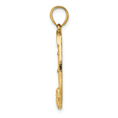 14K Dollar Sign In Horseshoe Charm