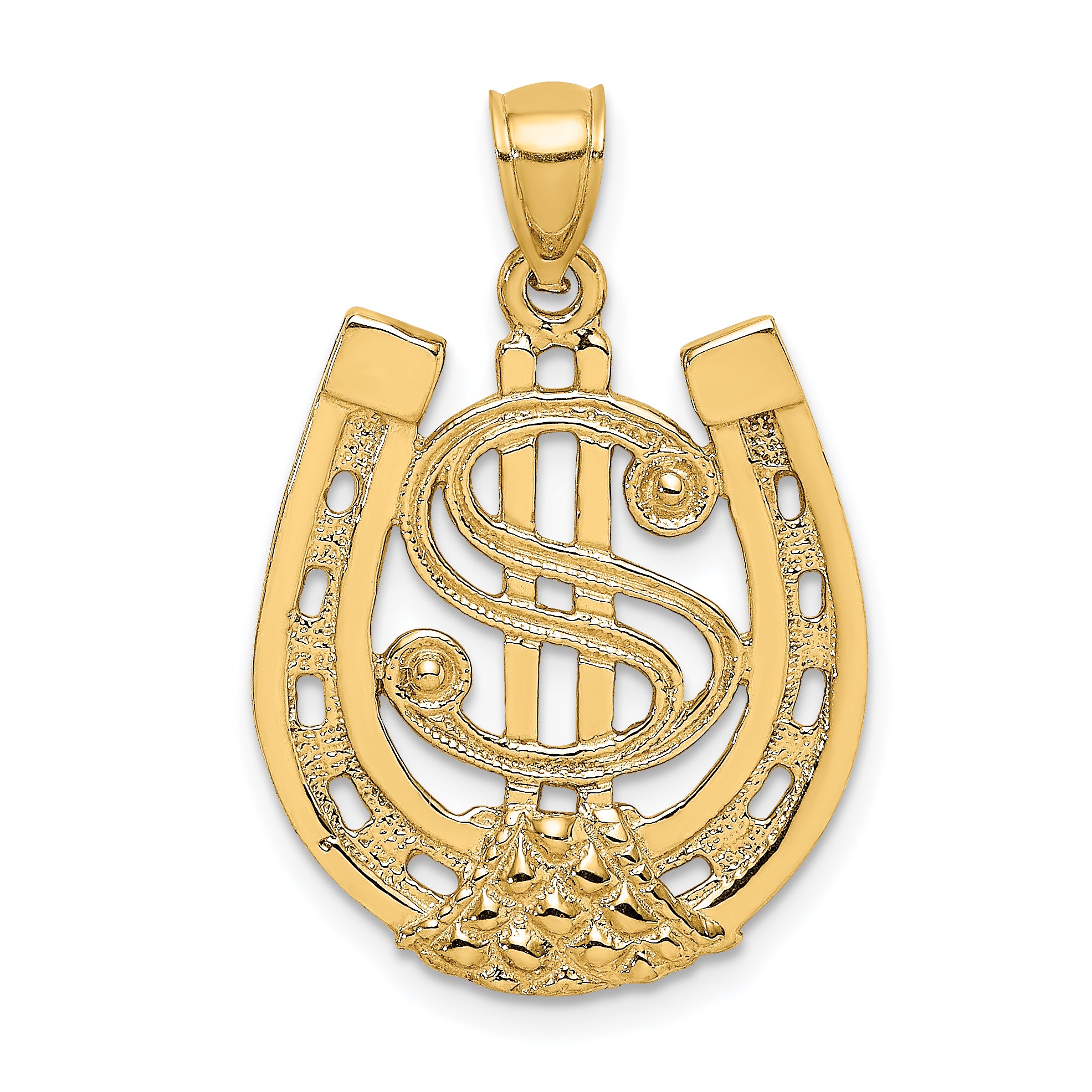 14K Dollar Sign In Horseshoe Charm Main image