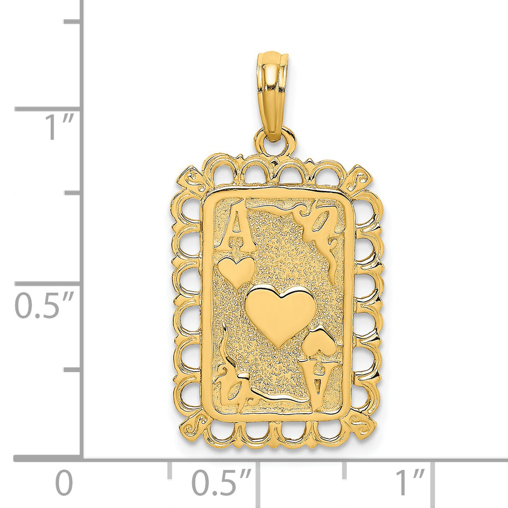 14K Hearts w/ Ace Playing Cards Charm