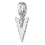 14K White Gold 3-D Arrowhead Charm