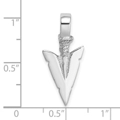 14K White Gold 3-D Arrowhead Charm