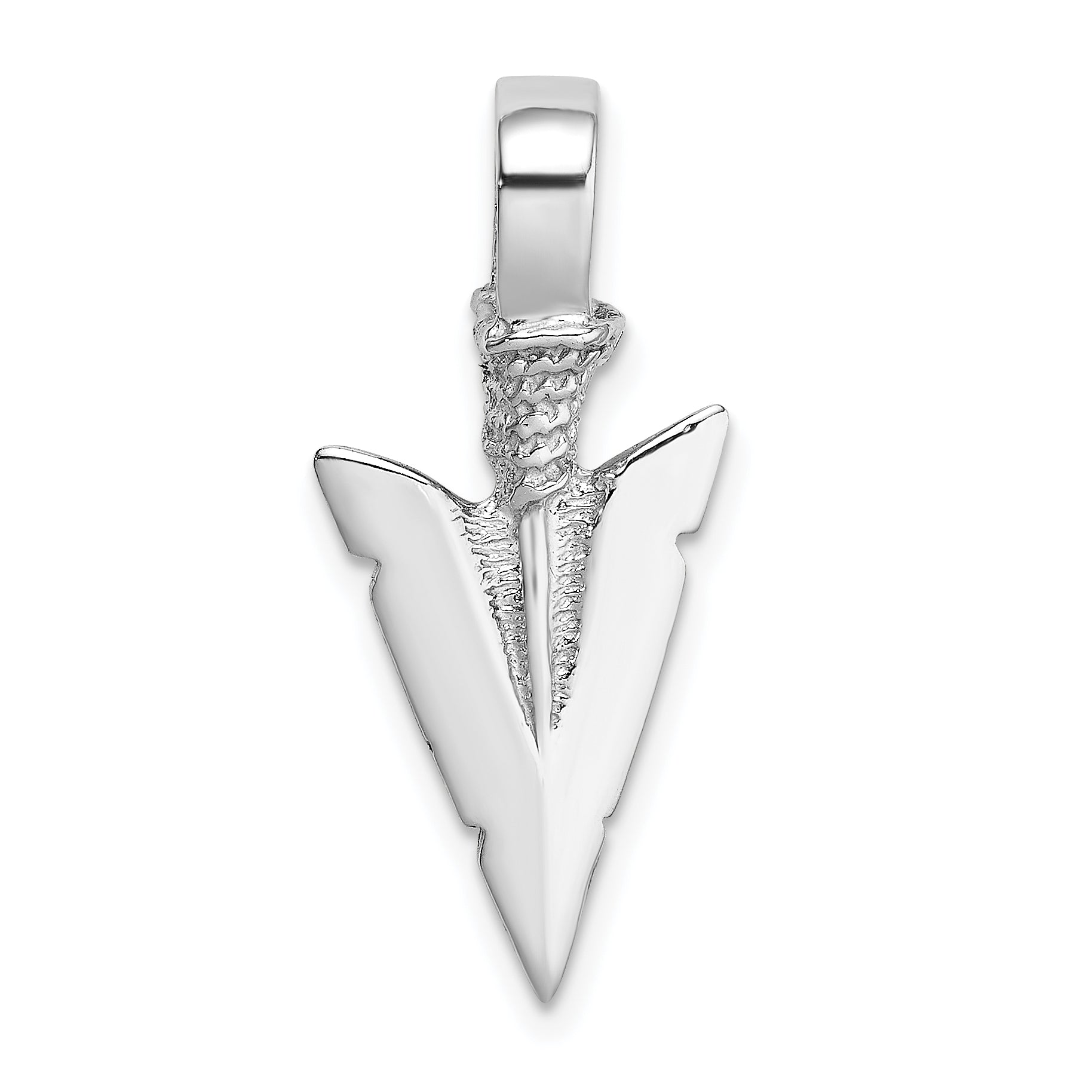 14K White Gold 3-D Arrowhead Charm Main image