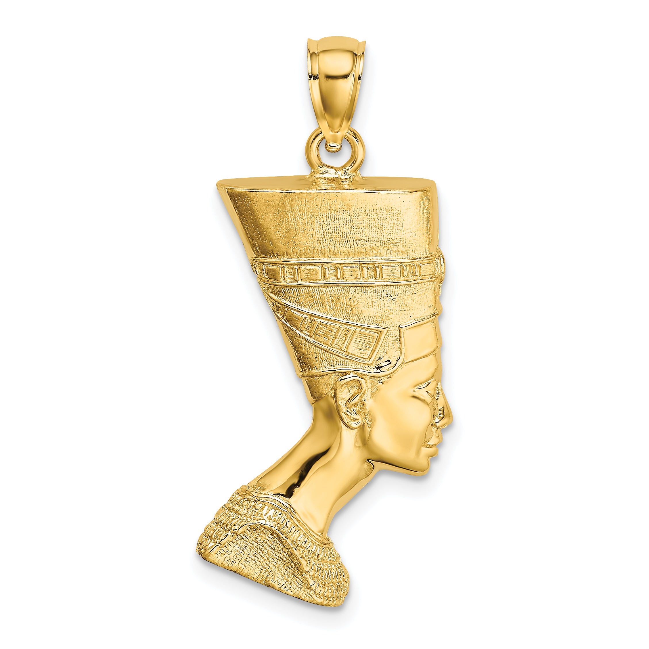 14K 2-D Polished / Textured Nefertiti Profile Charm Main image