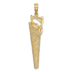 14K 3-D Flat Hand Saw Charm