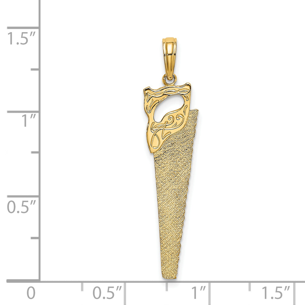 14K 3-D Flat Hand Saw Charm