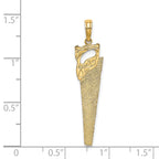 14K 3-D Flat Hand Saw Charm