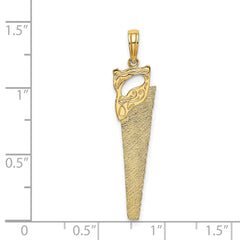14K 3-D Flat Hand Saw Charm