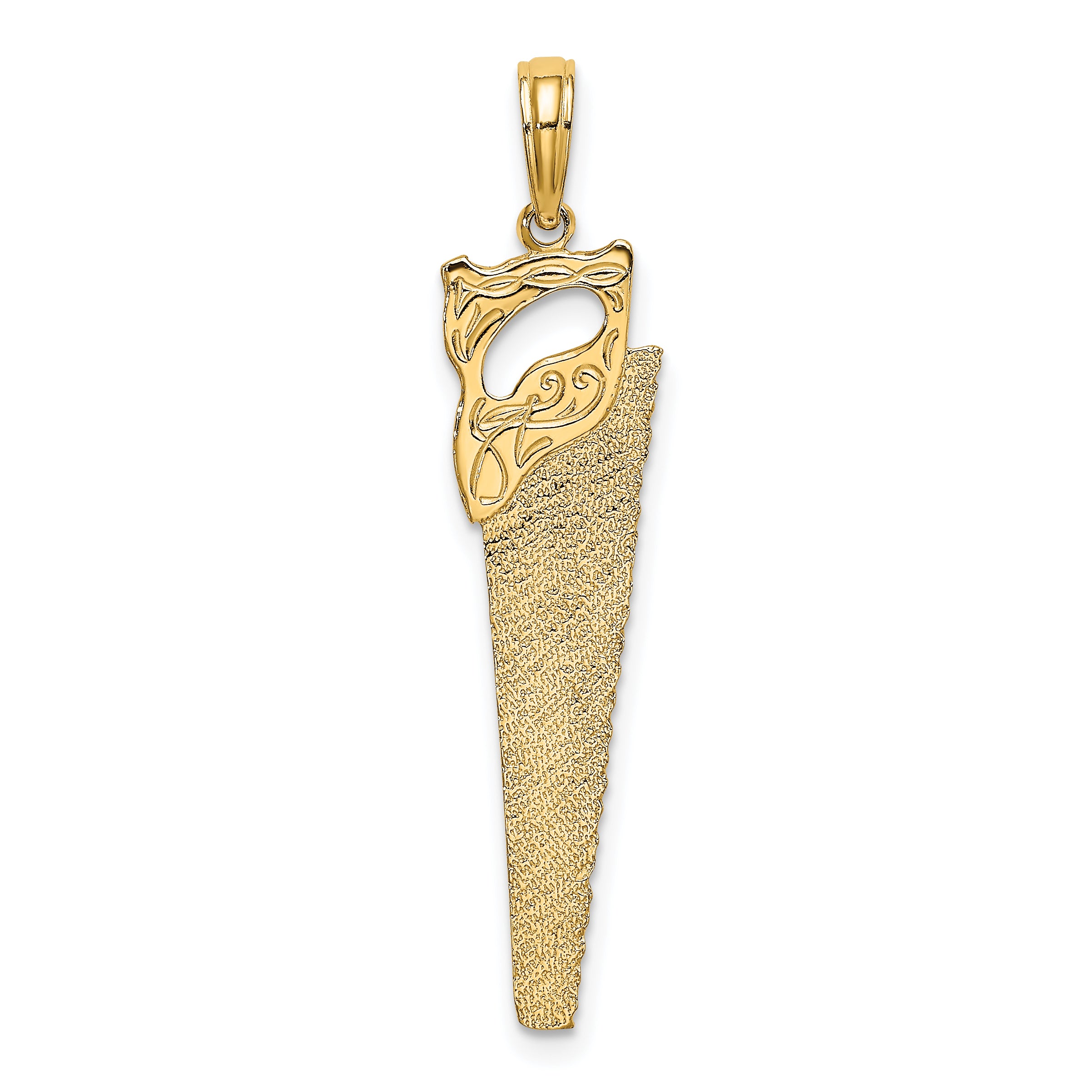 14K 3-D Flat Hand Saw Charm Main image