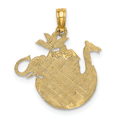 14K Engraved Flat Noah's Ark Charm