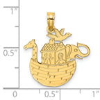 14K Engraved Flat Noah's Ark Charm