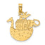 14K Engraved Flat Noah's Ark Charm