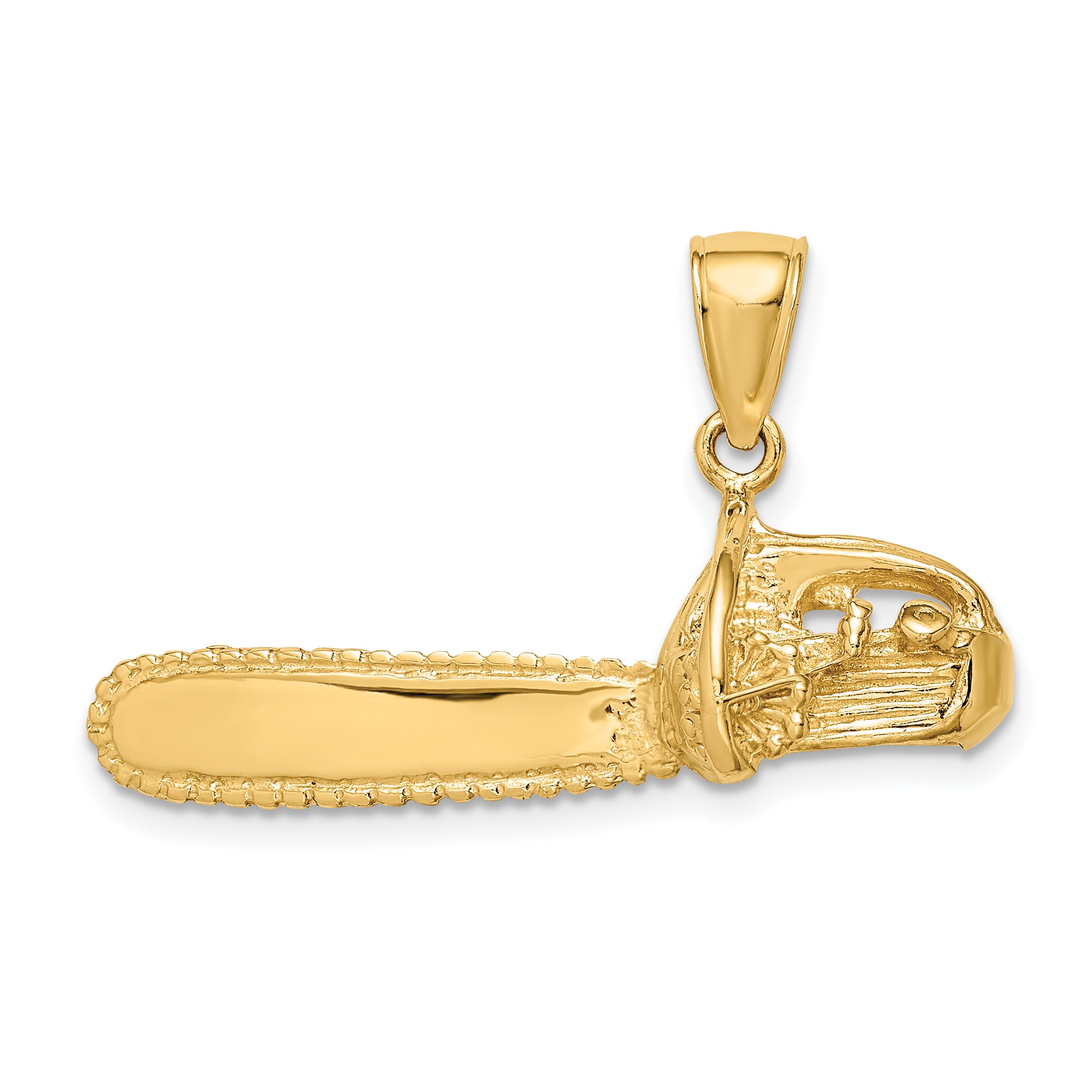 14K 3-D Large Chain Saw Charm Main image