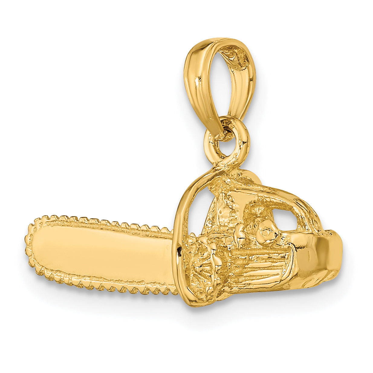 14K 3-D Small Chain Saw Charm