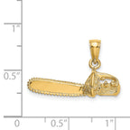 14K 3-D Small Chain Saw Charm