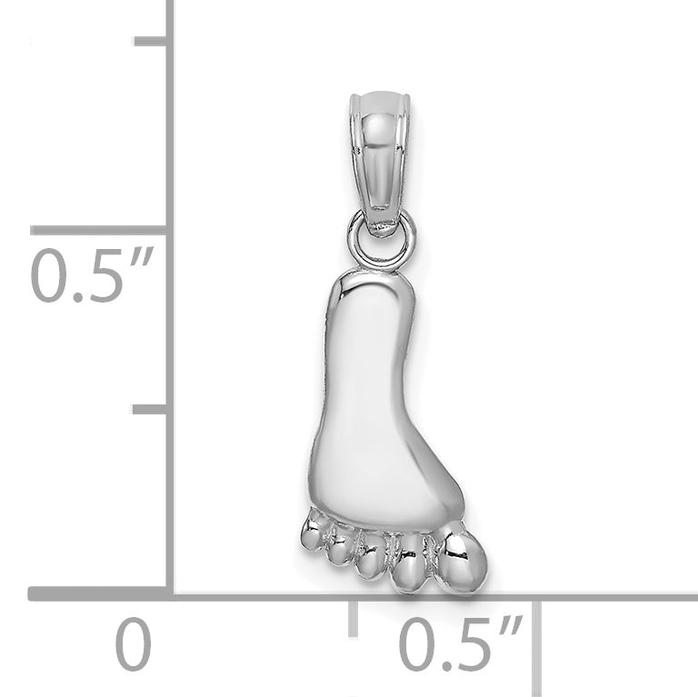 14K White Gold Polished Foot Charm