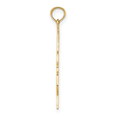 14K Polished Engraved Upright Bass Charm
