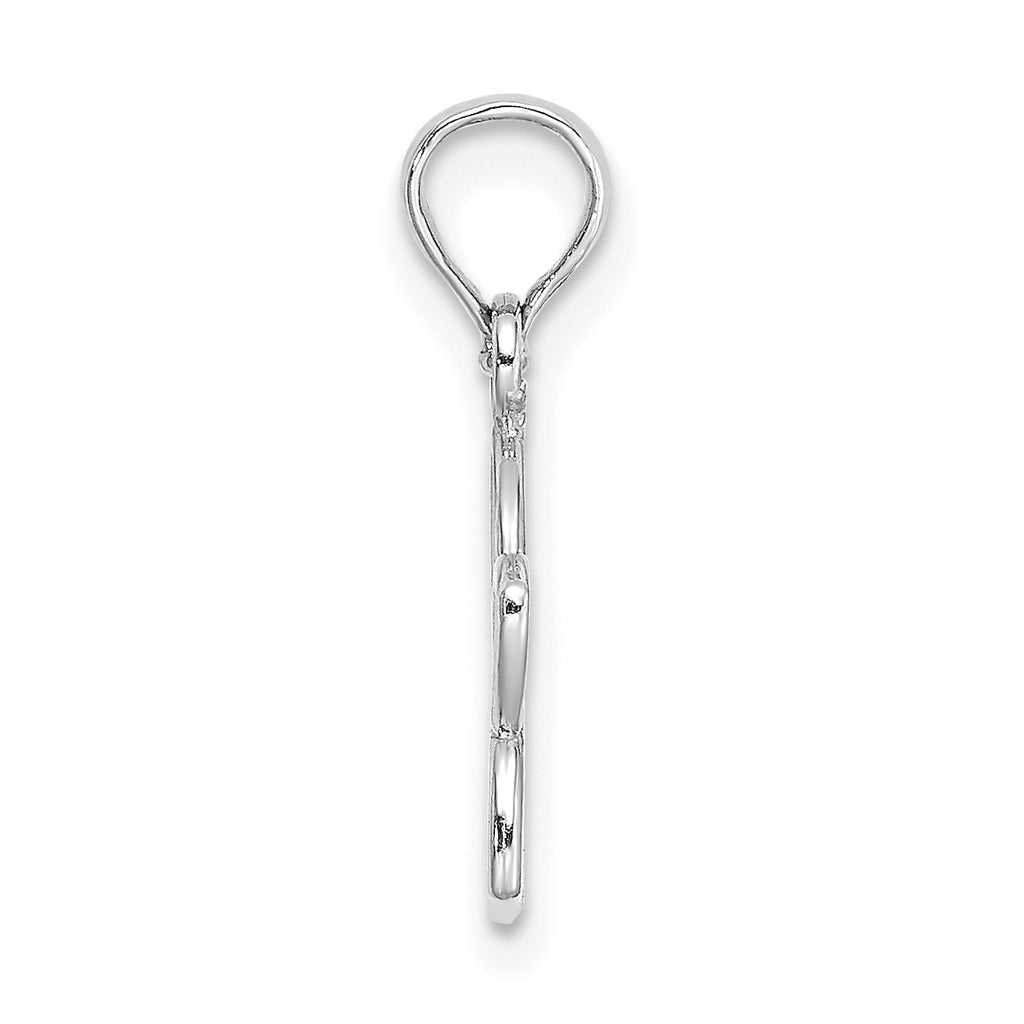 14K White Gold Cut Out Flower Charm