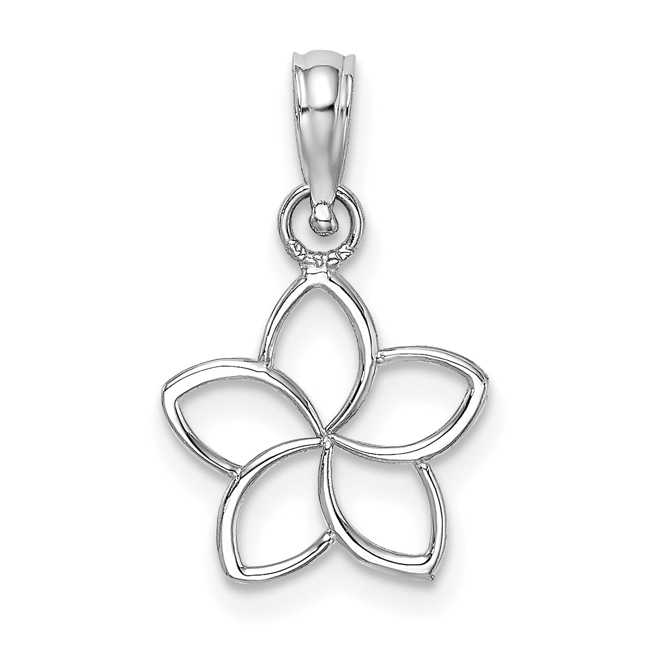 14K White Gold Cut Out Flower Charm