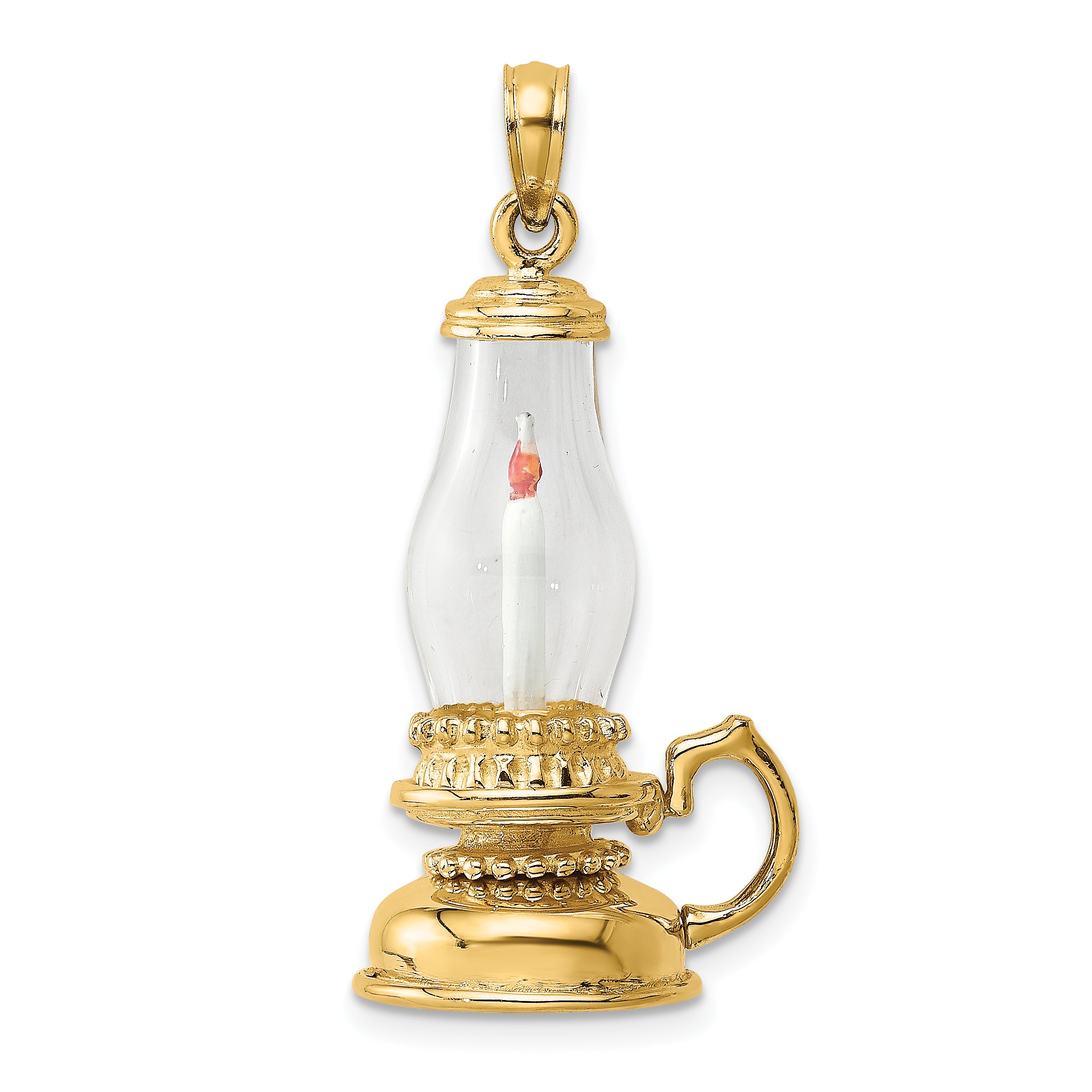 14K Glass w/ Enamel 3-D Candle Lantern Charm Main image