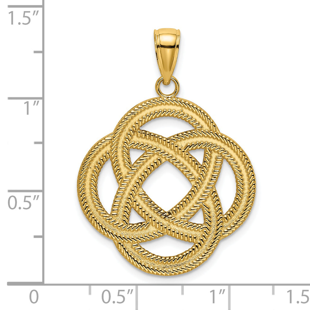 14K Large Celtic Eternity Knot Circle Charm
