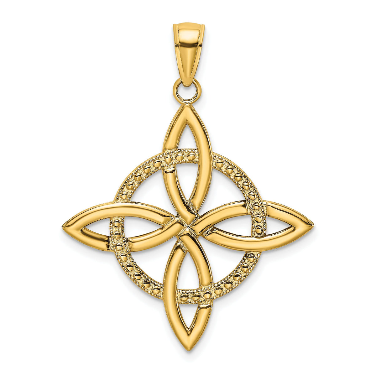 Large Celtic Eternity Knot Charm in 14K Yellow Gold, 32mm - Sophia Jewelers Main image