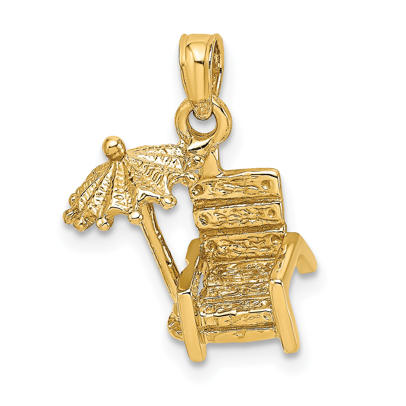 14K 3-D Beach Chair w/ Umbrella Charm
