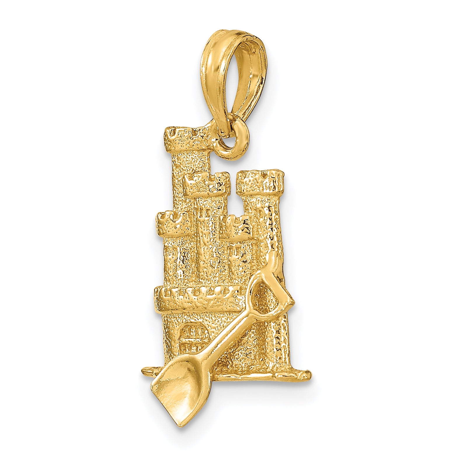 14K 3-D Sand Castle w/ Shovel Charm