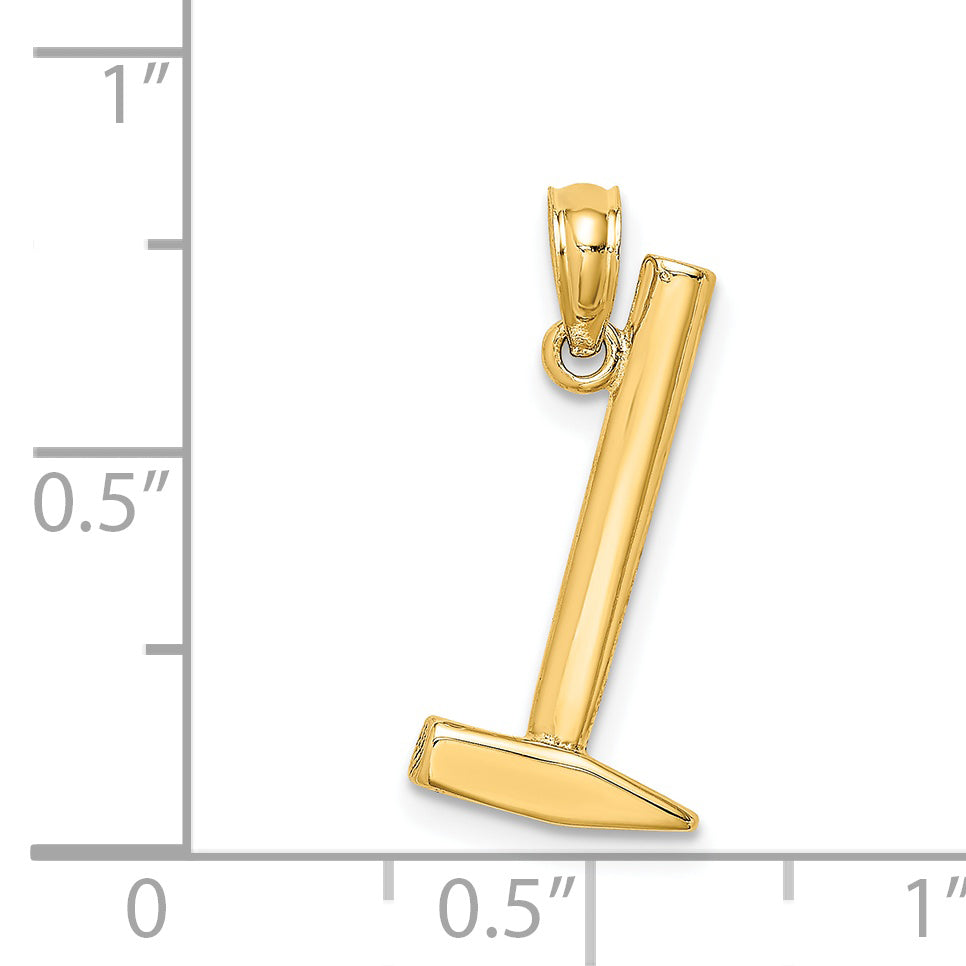 14K 3-D Hammer Charm