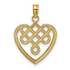14K Small Celtic Knot Heart Charm