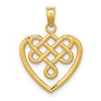 14K Small Celtic Knot Heart Charm