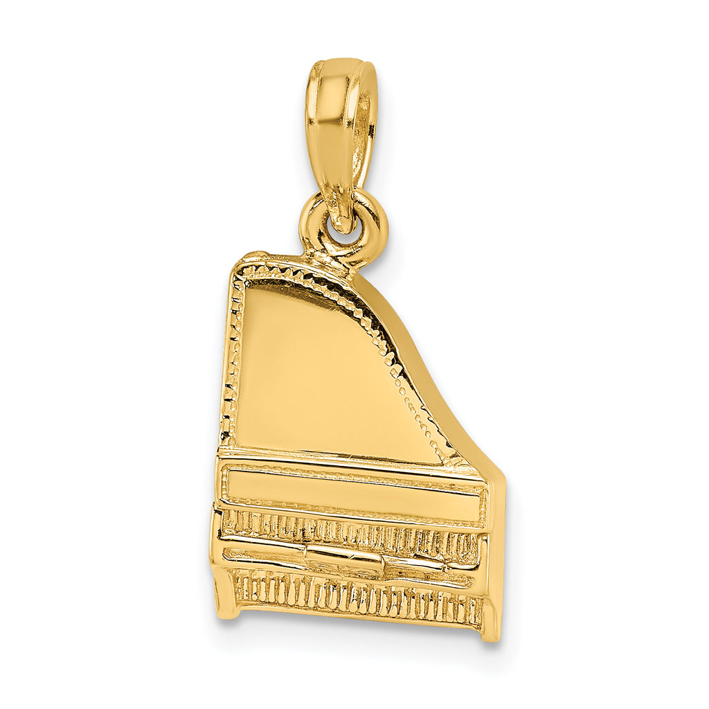 14K 3-D Grand Piano Top Opens Charm