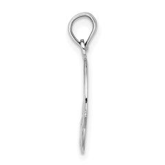 14K White Gold Polished Round Claddagh Charm