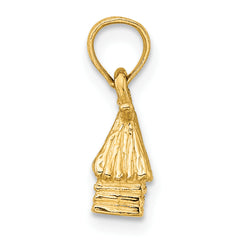 14K 3-D Bungalow Island Hut Charm