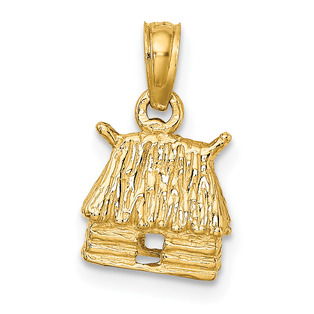 14K 3-D Bungalow Island Hut Charm