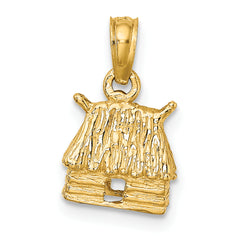 14K 3-D Bungalow Island Hut Charm